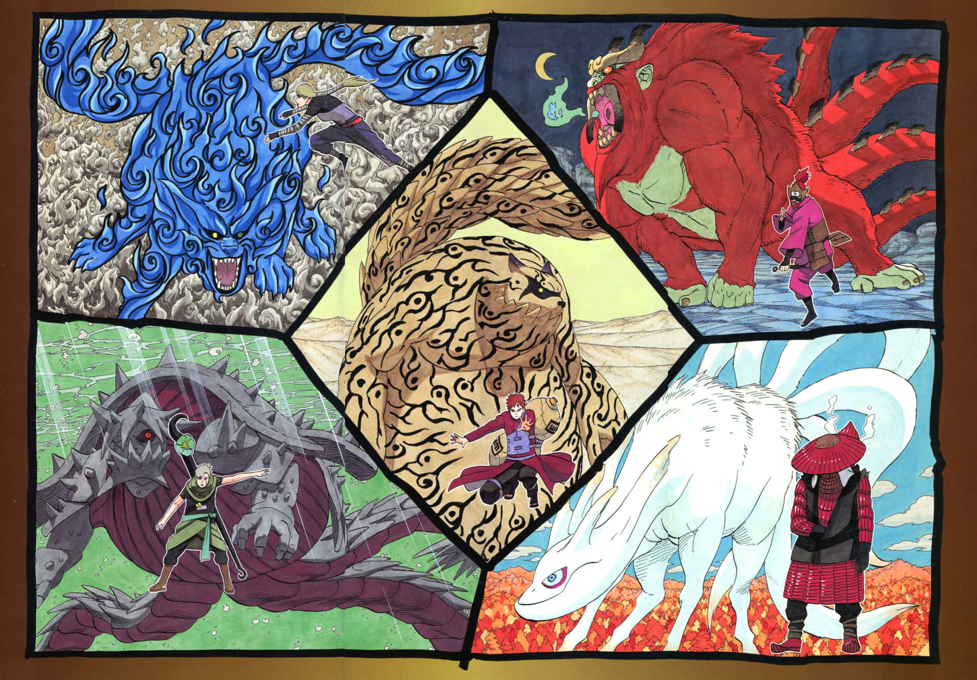 Tailed Beasts United: The Fearsome Ten Wallpaper