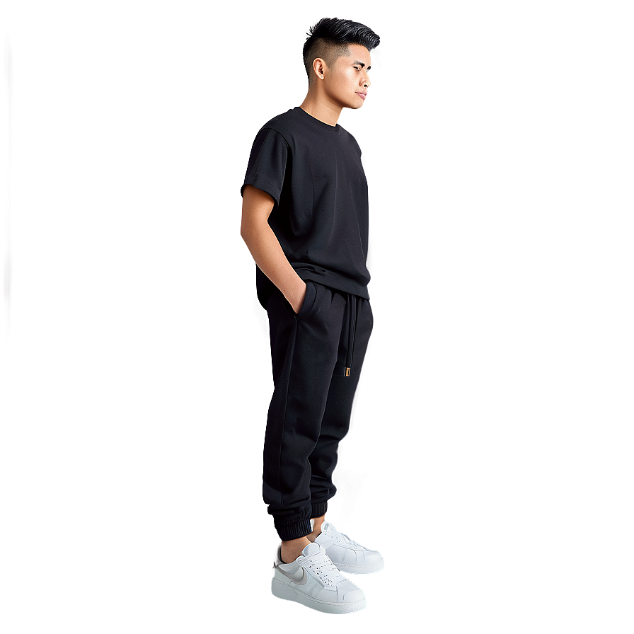 Tailored Black Sweatpants Png 06132024 PNG