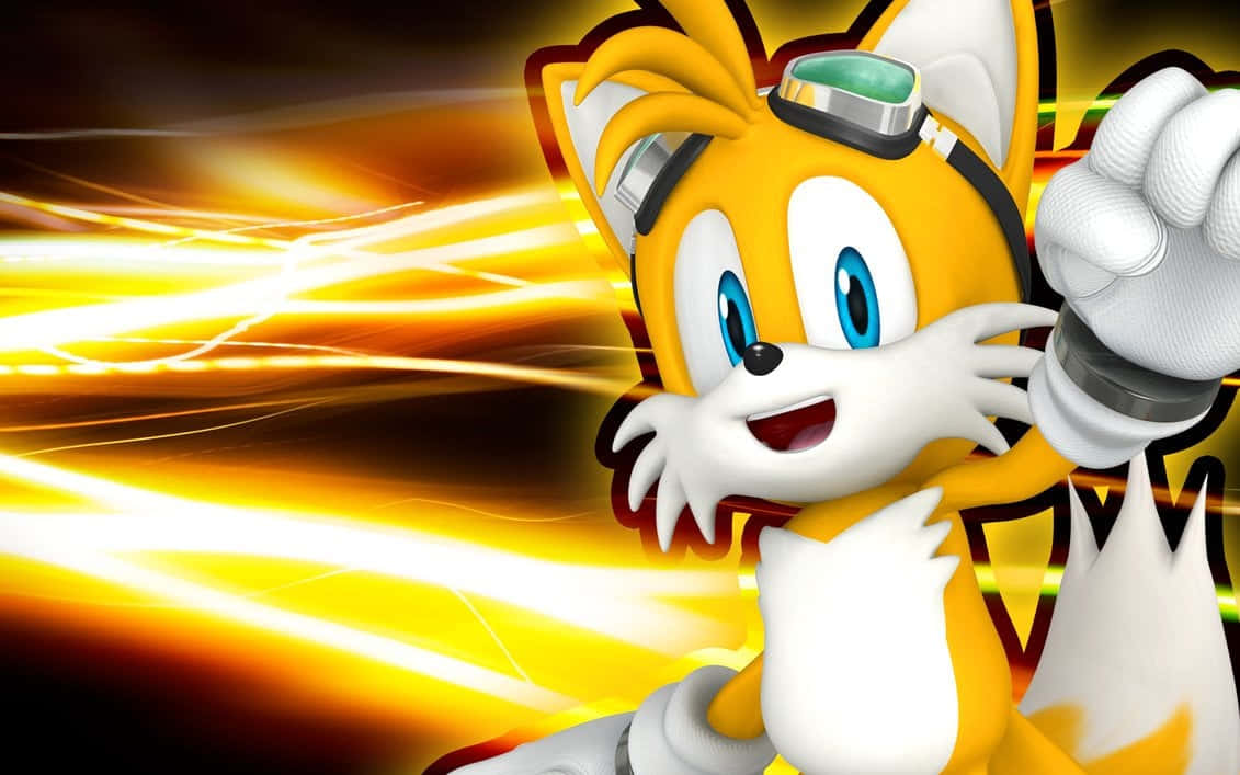 Sonic the Hedgehog's loyal sidekick, Tails, løber tværs gennem din skærm. Wallpaper