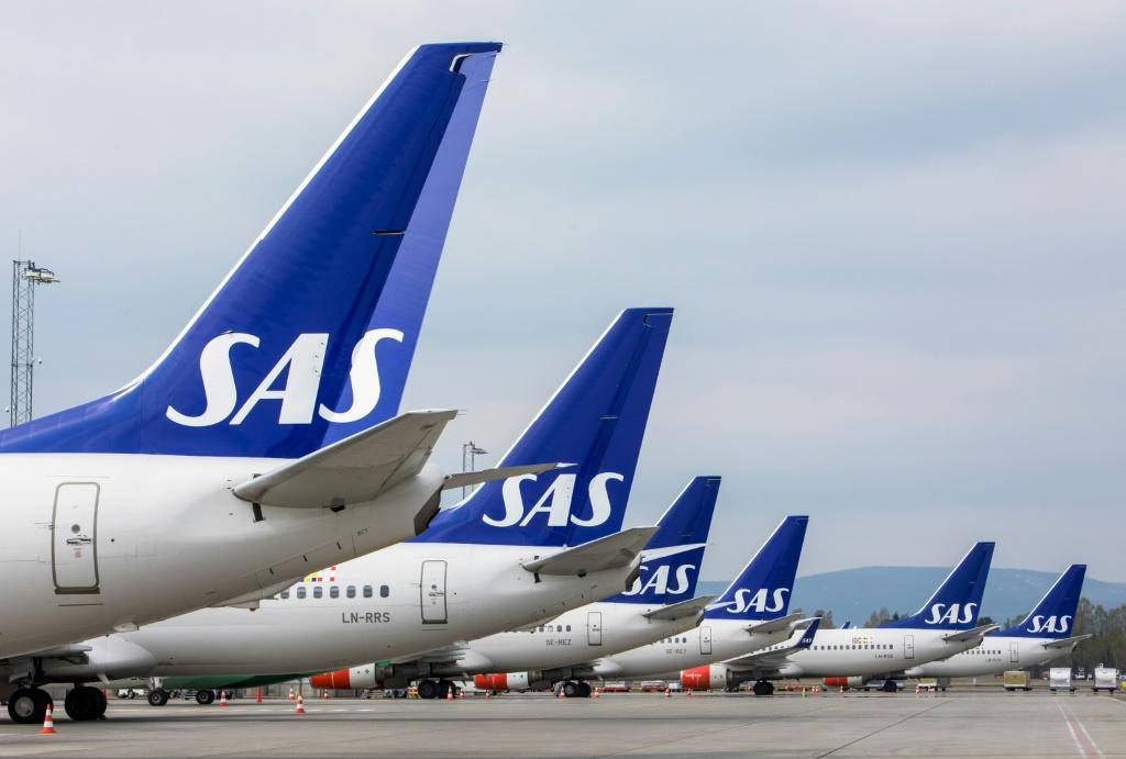 SAS Airlines Airbus Fleet on the Tarmac Wallpaper