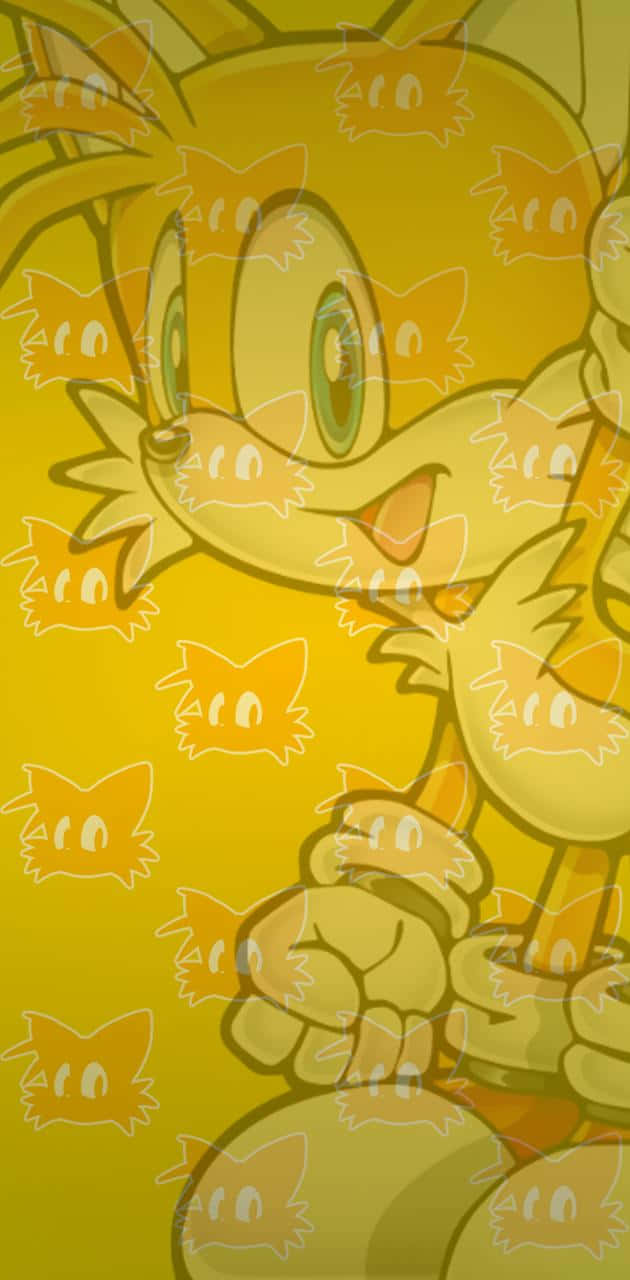 Sonicthe Hedgehog Tapet Med Gul Bakgrund. Wallpaper