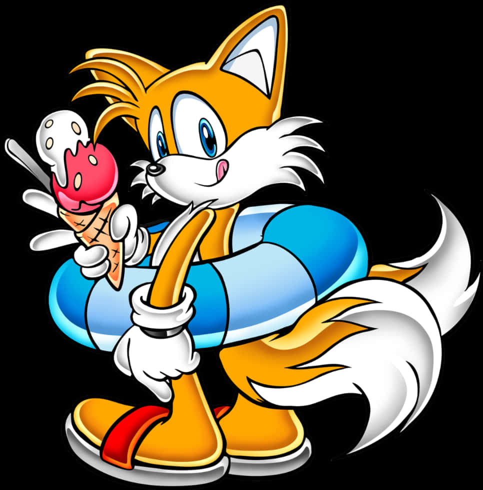 Tails_with_ Ice_ Cream PNG