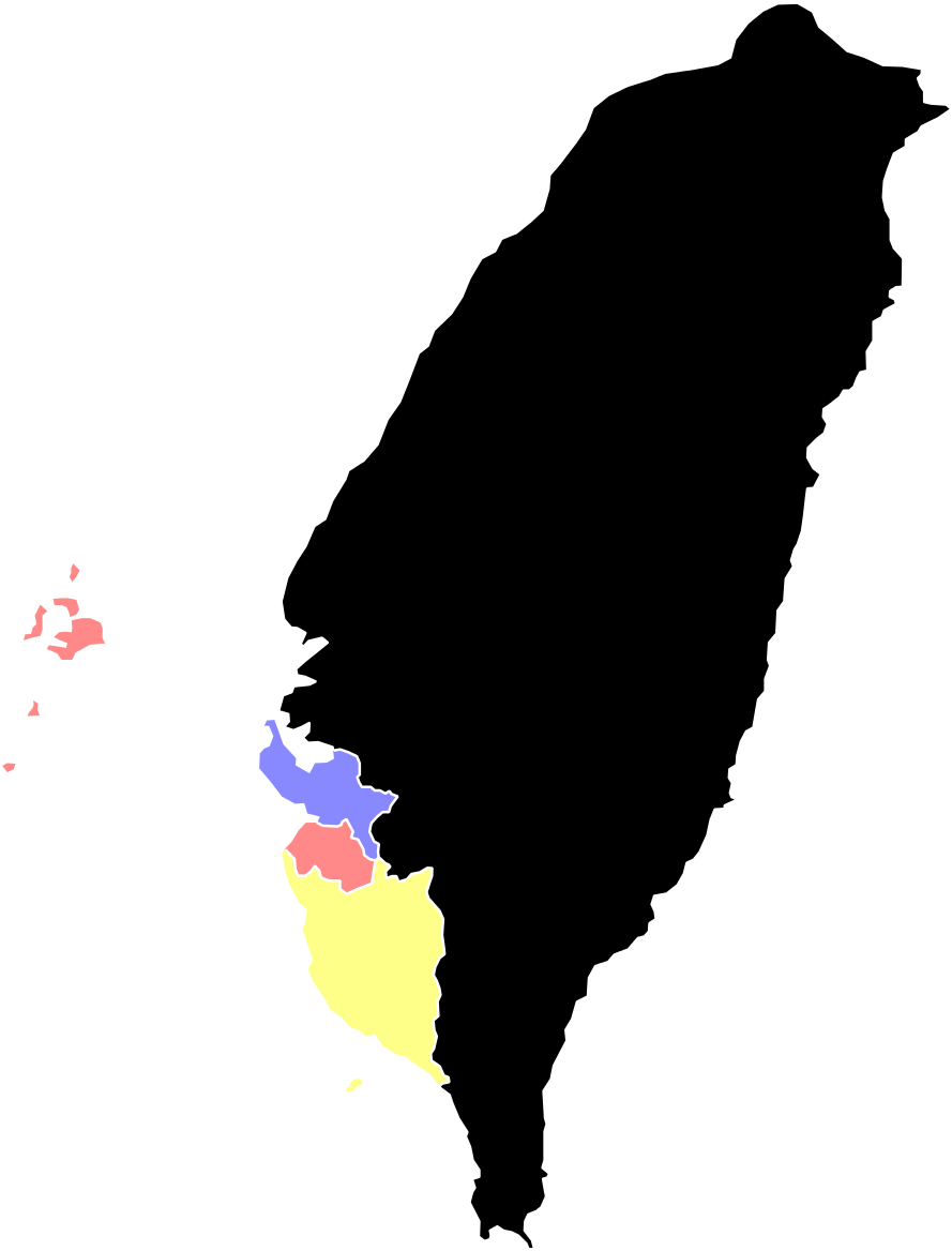 Taiwan Administrative Divisions Map PNG