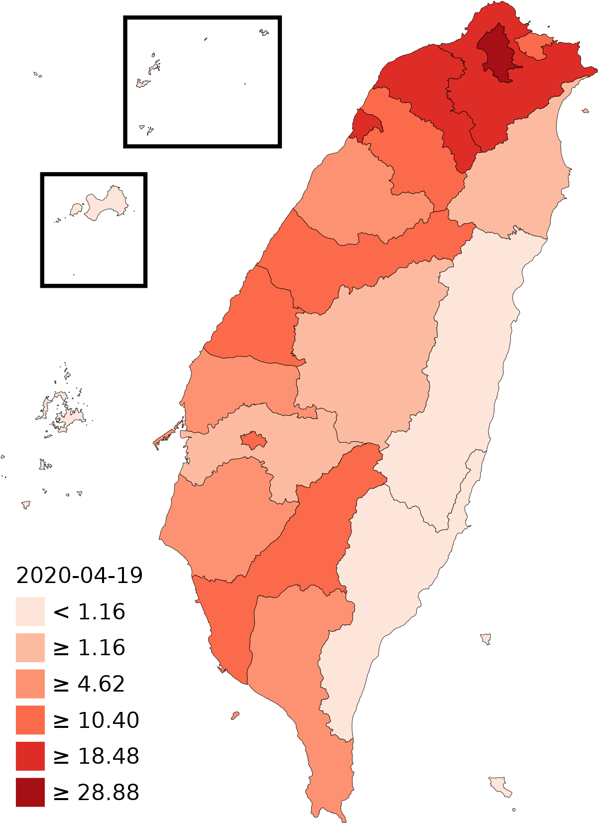 Taiwan C O V I D19 Case Density Map20200419 PNG