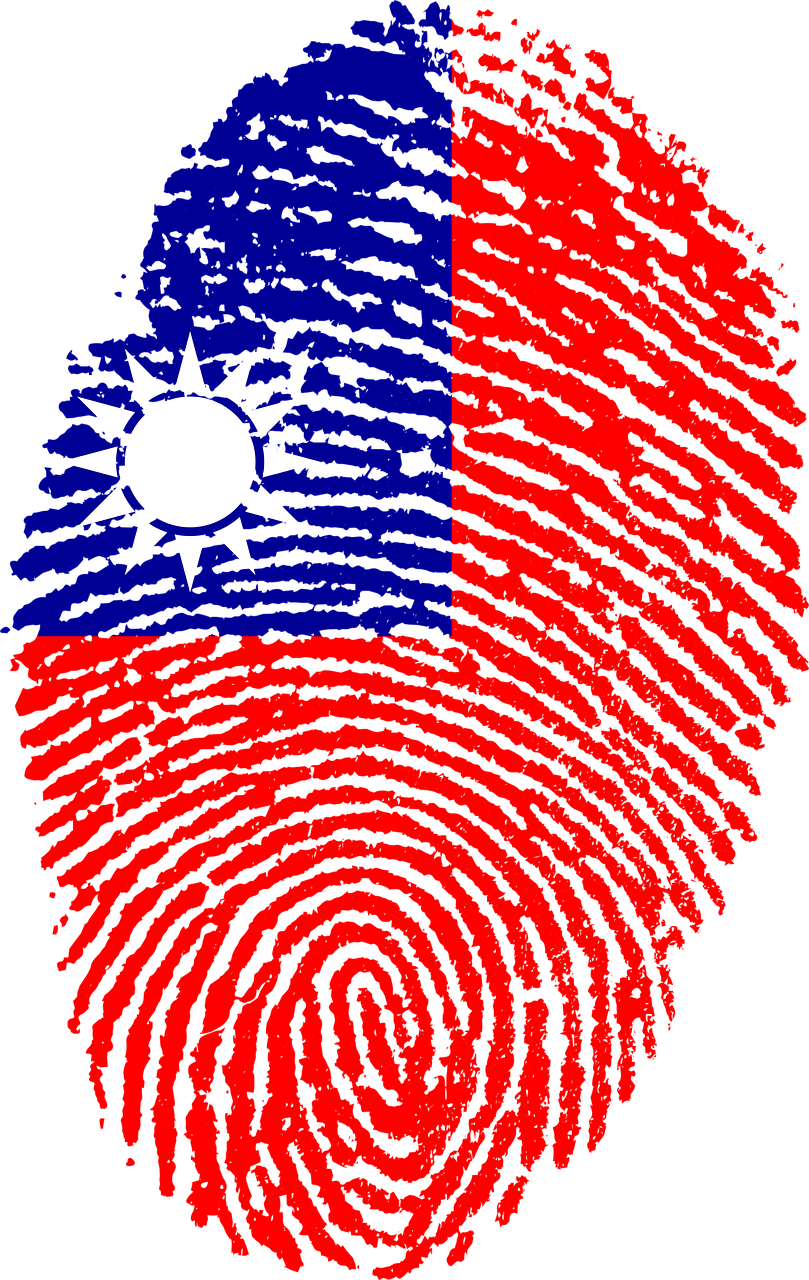 Taiwan Flag Fingerprint Art PNG