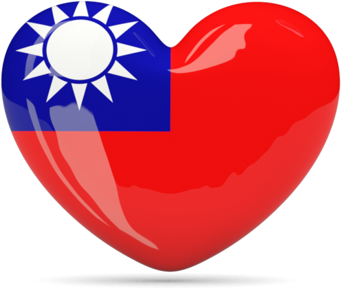 Taiwan Flag Heart Shaped Graphic PNG