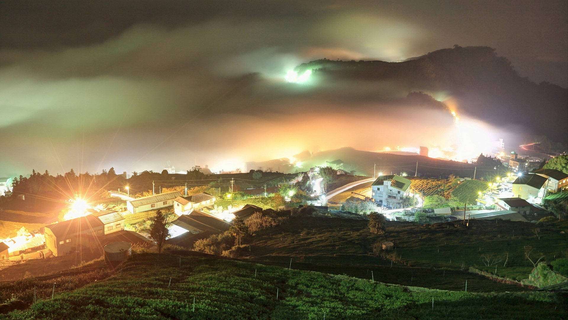 Taiwan Landscape At Night Background
