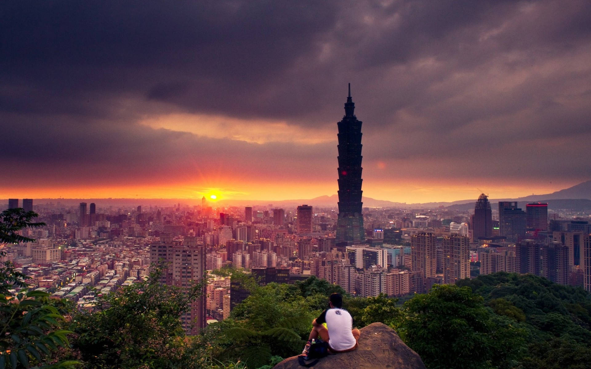 Taiwan View From Elephant Mountain Background