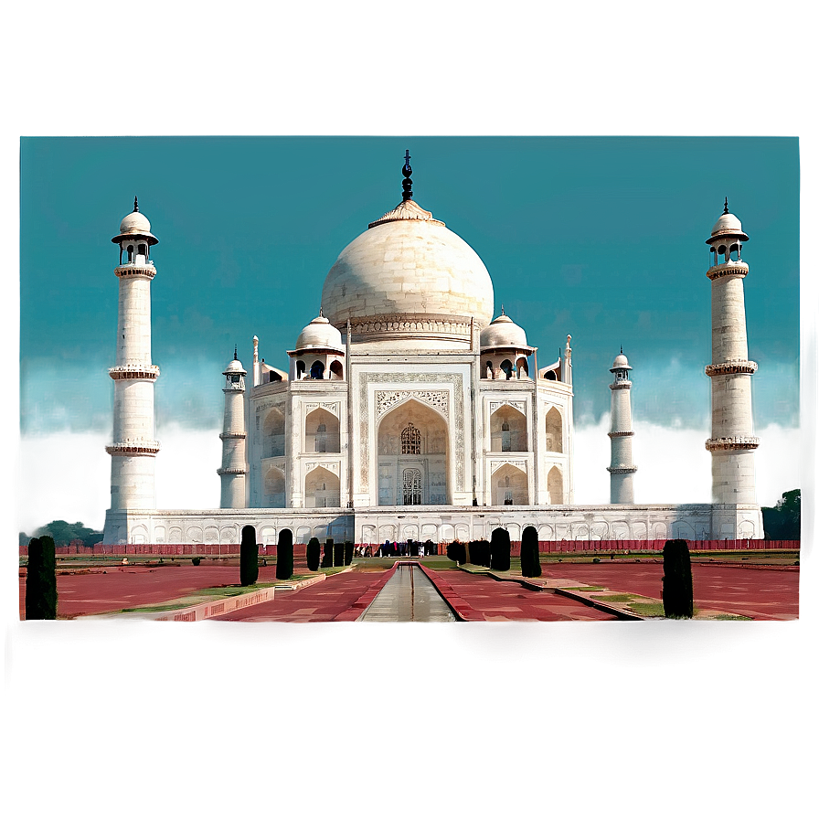 Taj Mahal And Blue Sky Png 06252024 PNG