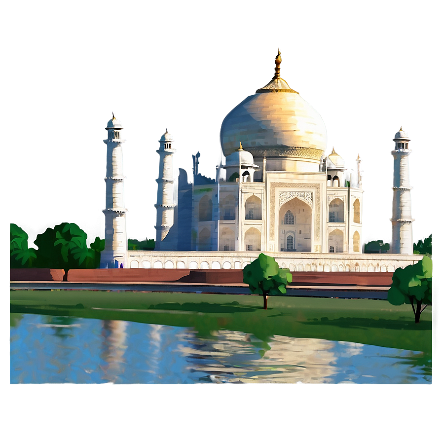 Taj Mahal And Yamuna River Png Ogq77 PNG