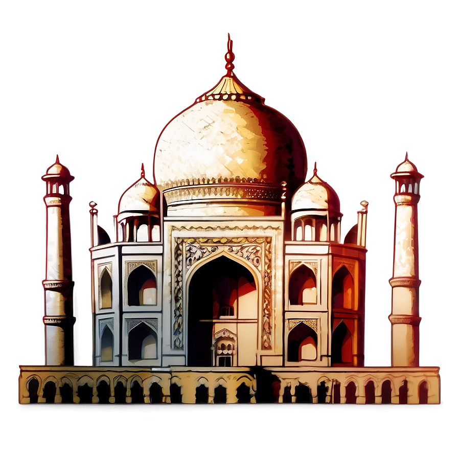 Taj Mahal Detailed Sketch Png 06252024 PNG