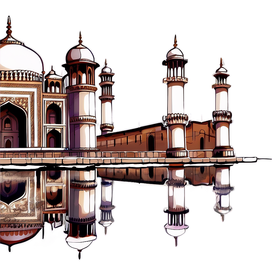 Taj Mahal Detailed Sketch Png 84 PNG