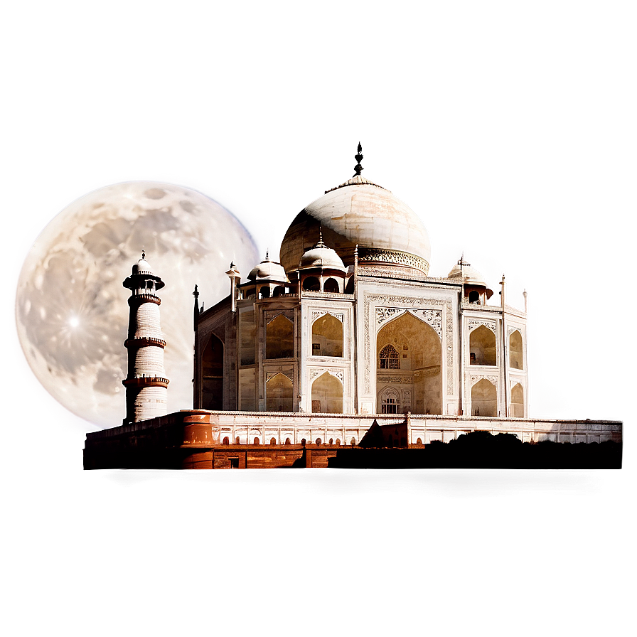 Taj Mahal Full Moon Night Png 06252024 PNG