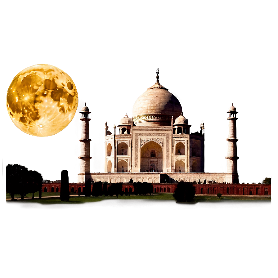 Taj Mahal Full Moon Night Png 06252024 PNG