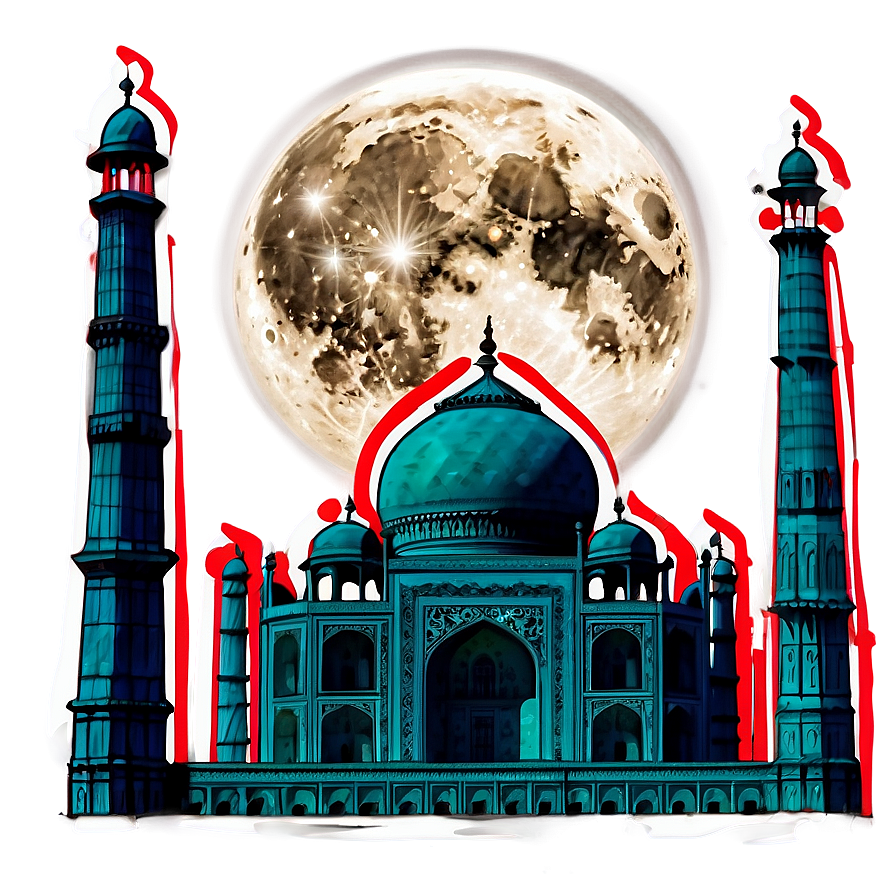 Taj Mahal Full Moon Night Png Rvd PNG