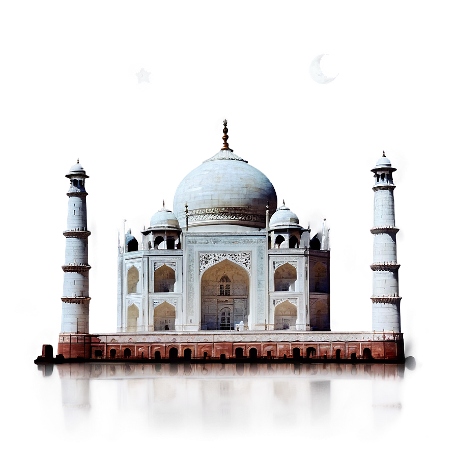 Taj Mahal Under Moonlight Png Hrq PNG