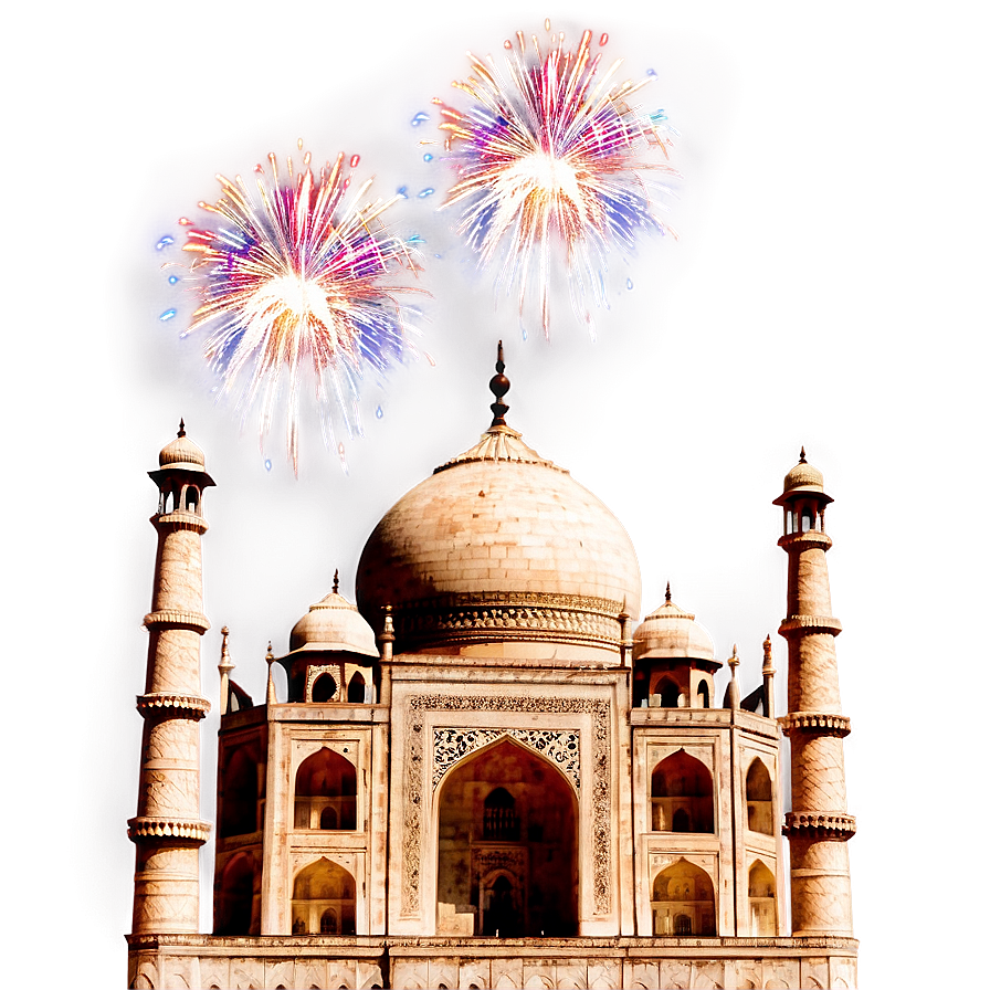 Taj Mahal With Fireworks Png Otc PNG