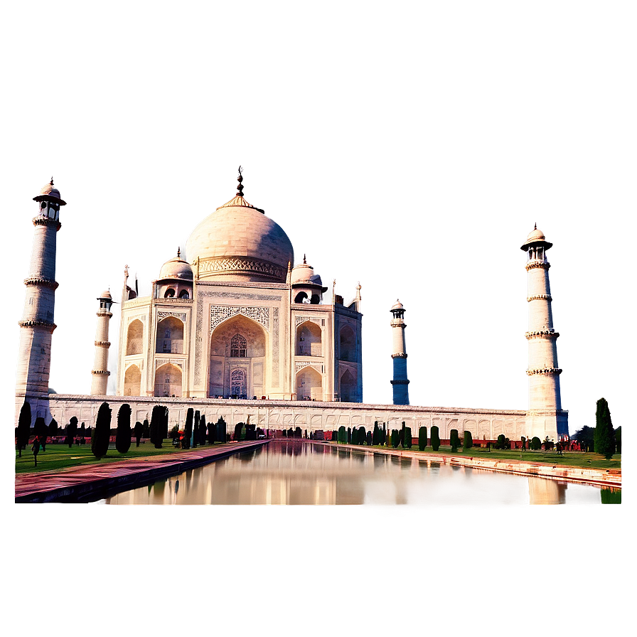 Taj Mahal With Tourists Png 06252024 PNG