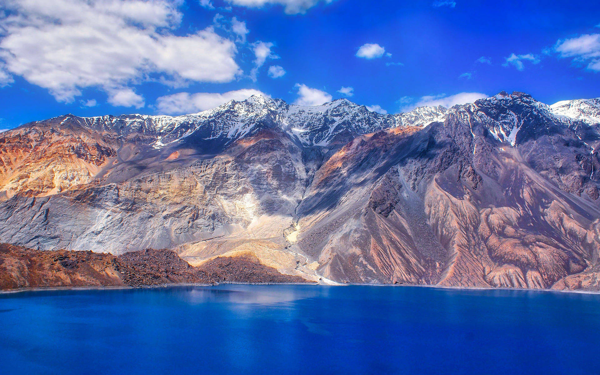 Tajikistan Blue Lake And Sky Wallpaper