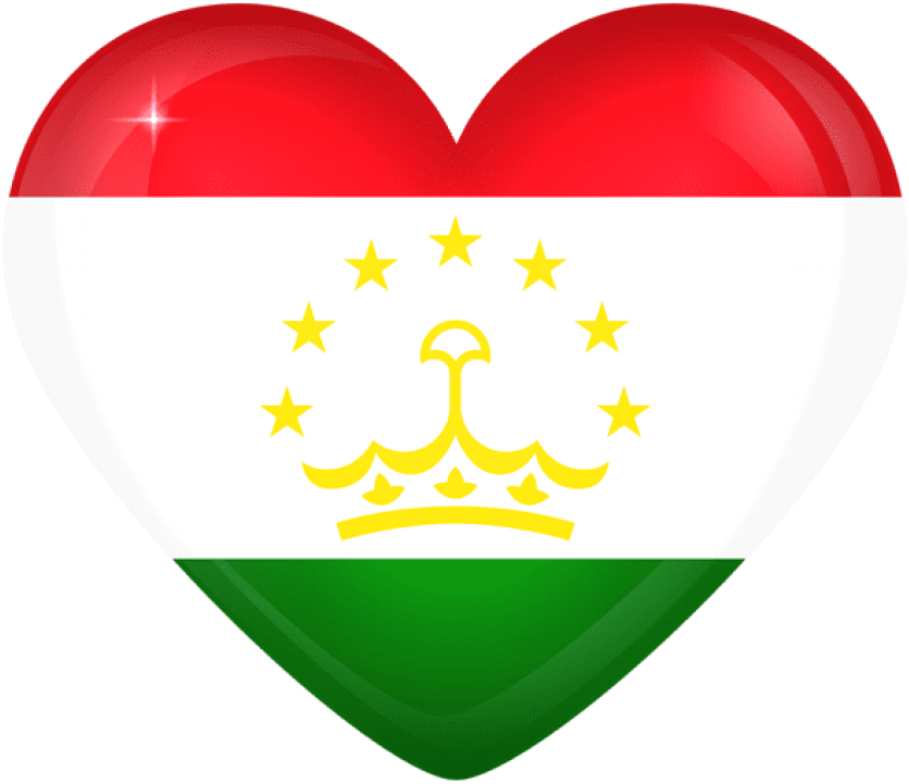 Tajikistan Flag Heart PNG