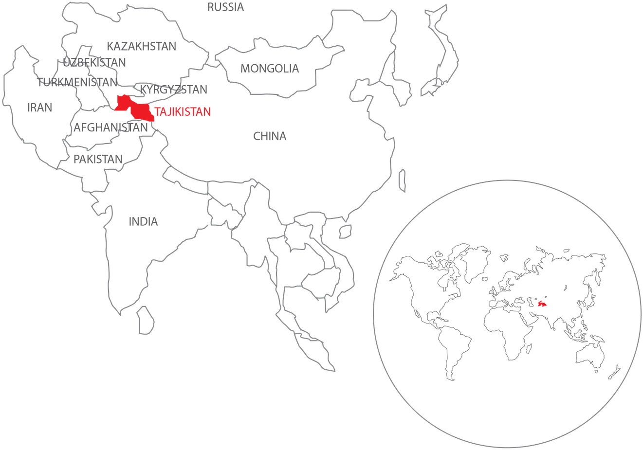 Tajikistan Location Map PNG