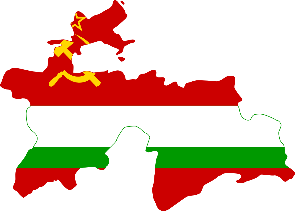 Tajikistan Mapwith Sovietand Current Flag PNG