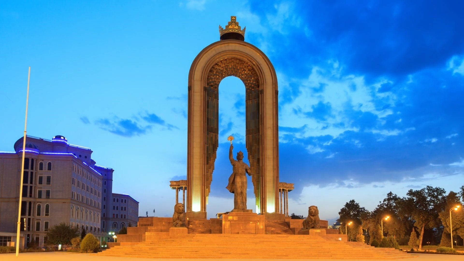 Tajikistan Monument And Blue Sky Wallpaper