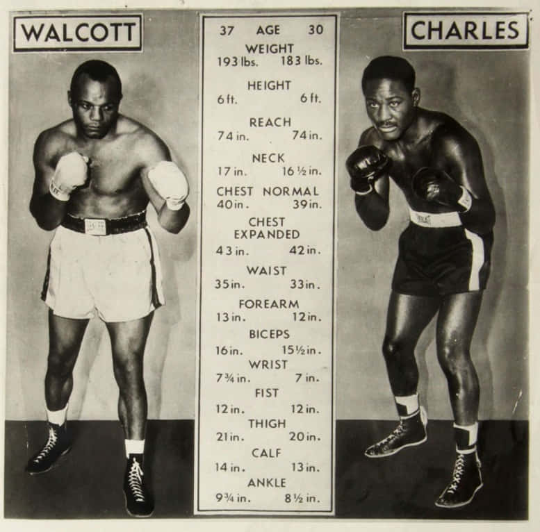 Tale Of The Tape Between Charles&Jersey Joe Walcott Wallpaper