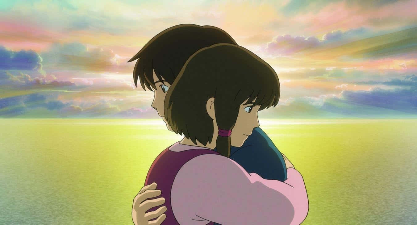 Arren and Therru exploring the beautiful landscape together in Tales From Earthsea Wallpaper