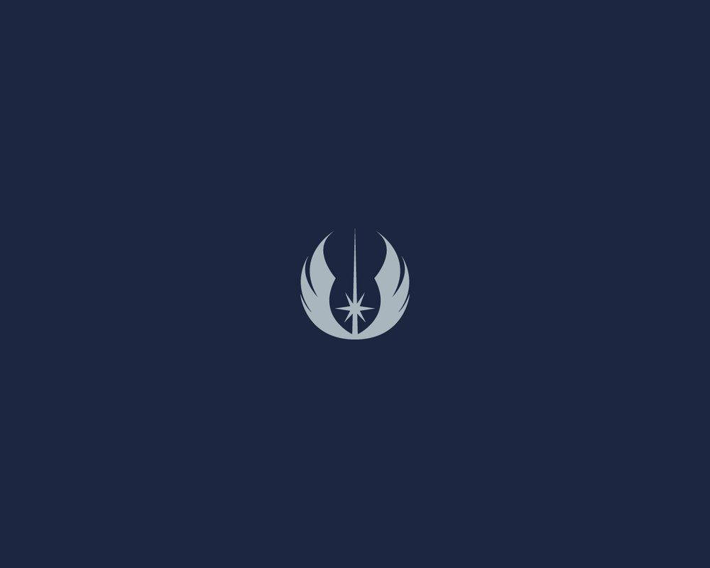 Talesof The Jedi-symbol Med Mörkblå Bakgrund. Wallpaper