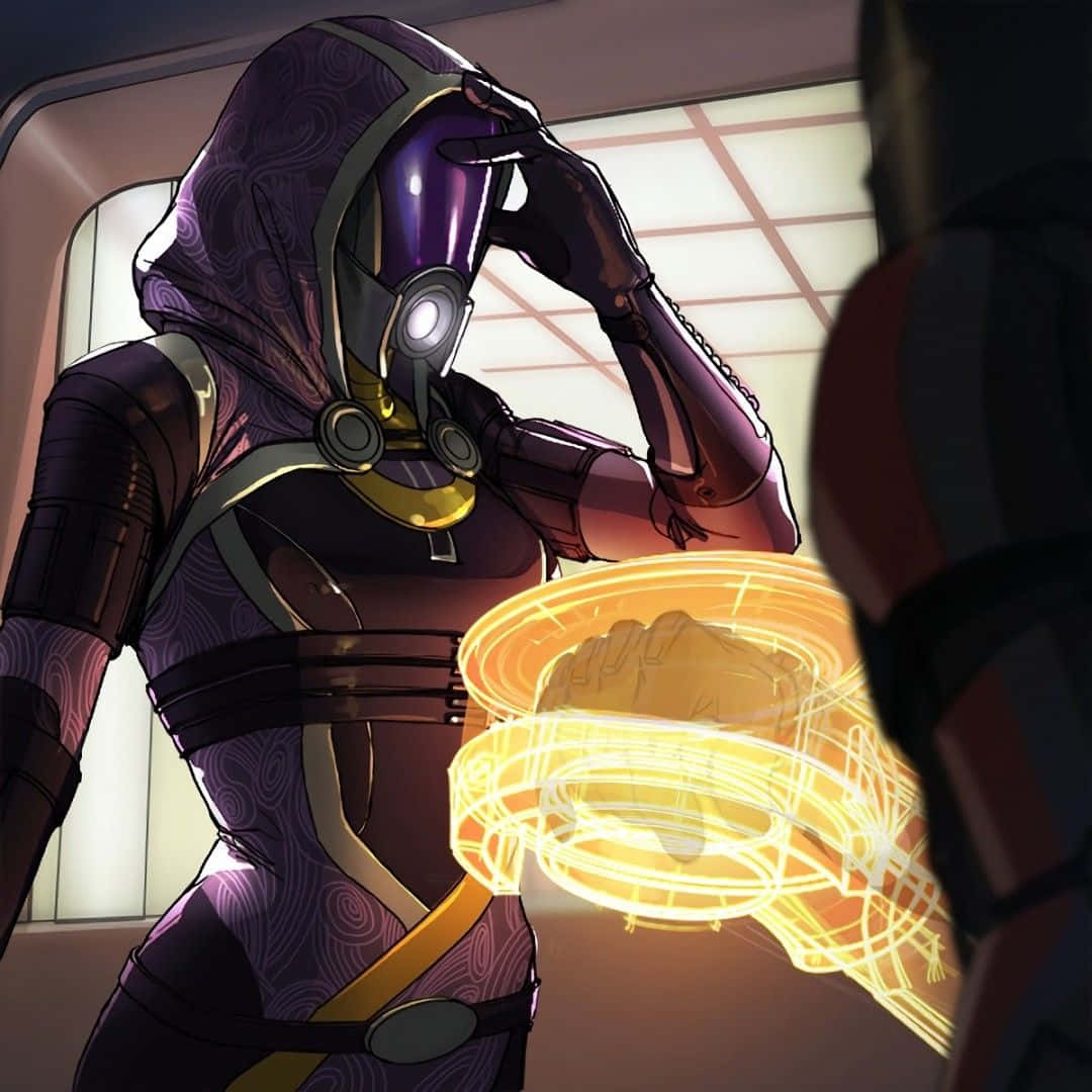 Tali'zorah standing heroically in a captivating pose Wallpaper