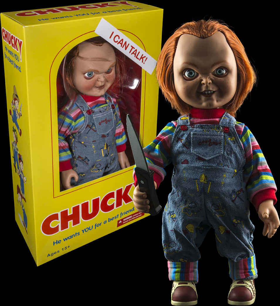 Talking Chucky Dollwith Knife PNG