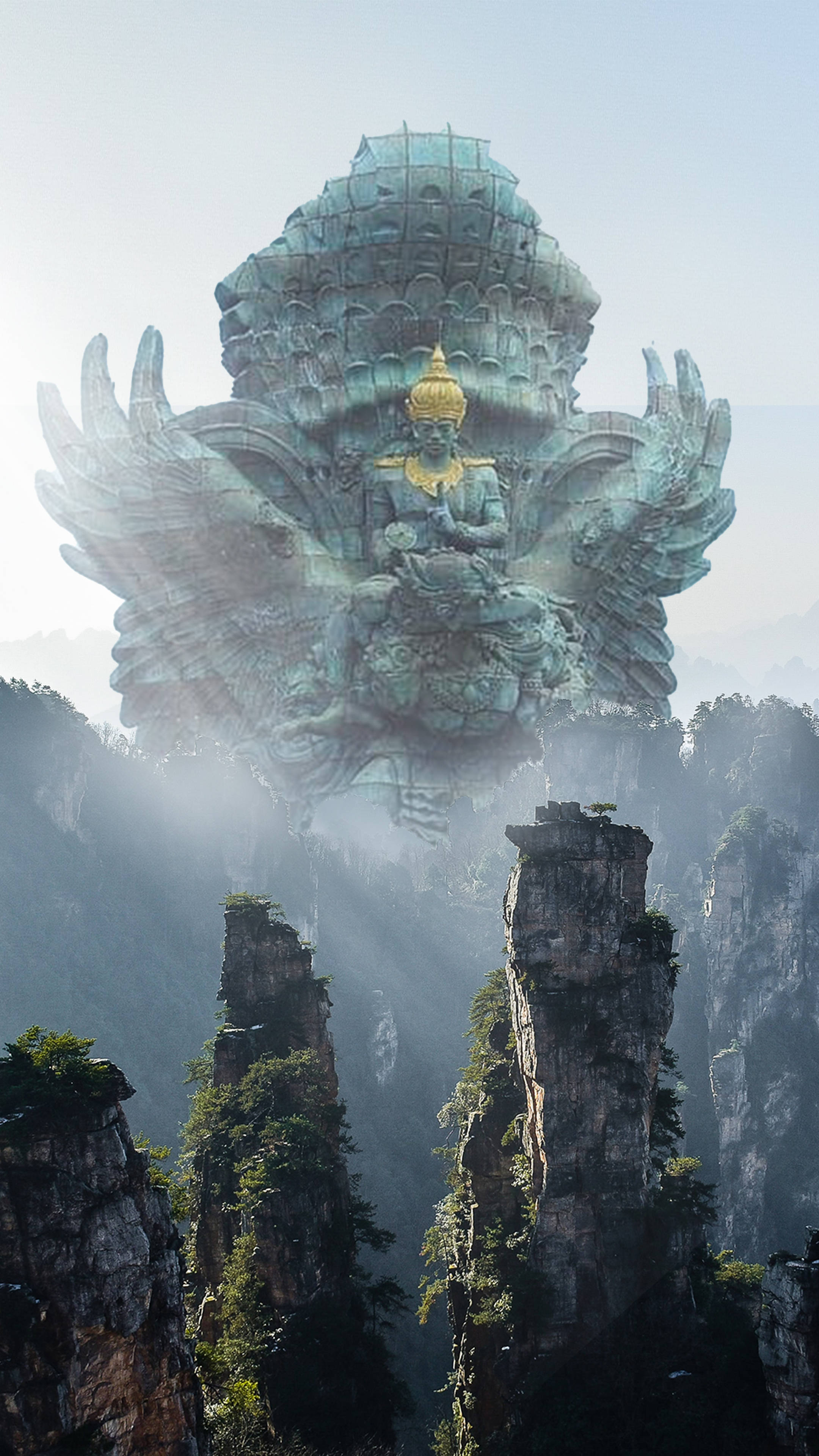 Tall Cliffed Garuda Background