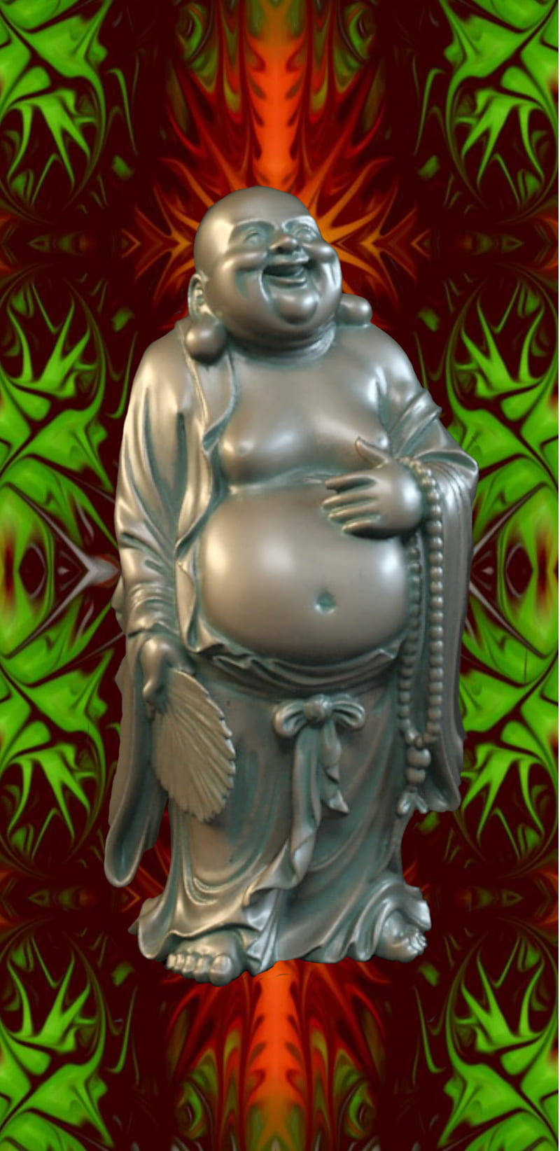 Statuadel Buddha Sorridente Alto Sfondo