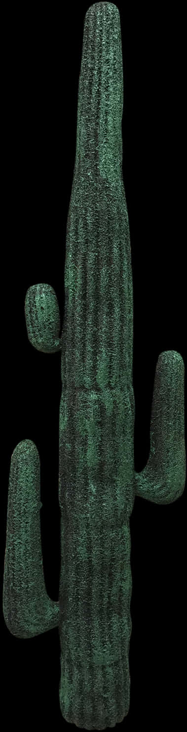 Tall Saguaro Cactus Black Background PNG