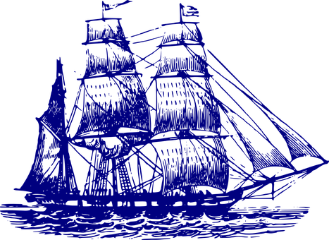 Tall_ Ship_ Silhouette_ Night_ Sea PNG