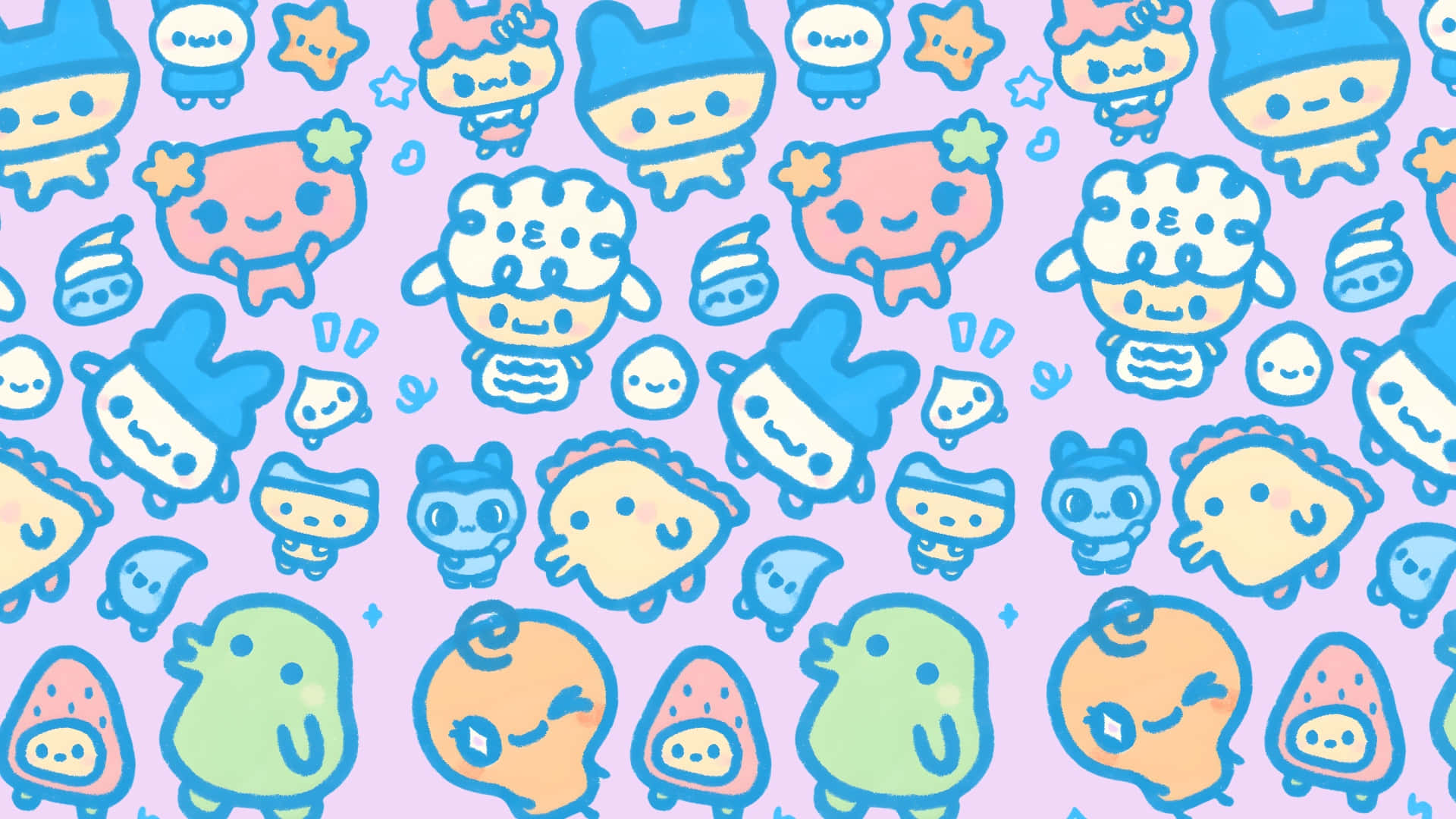 Tamagotchi Character Pattern Wallpaper