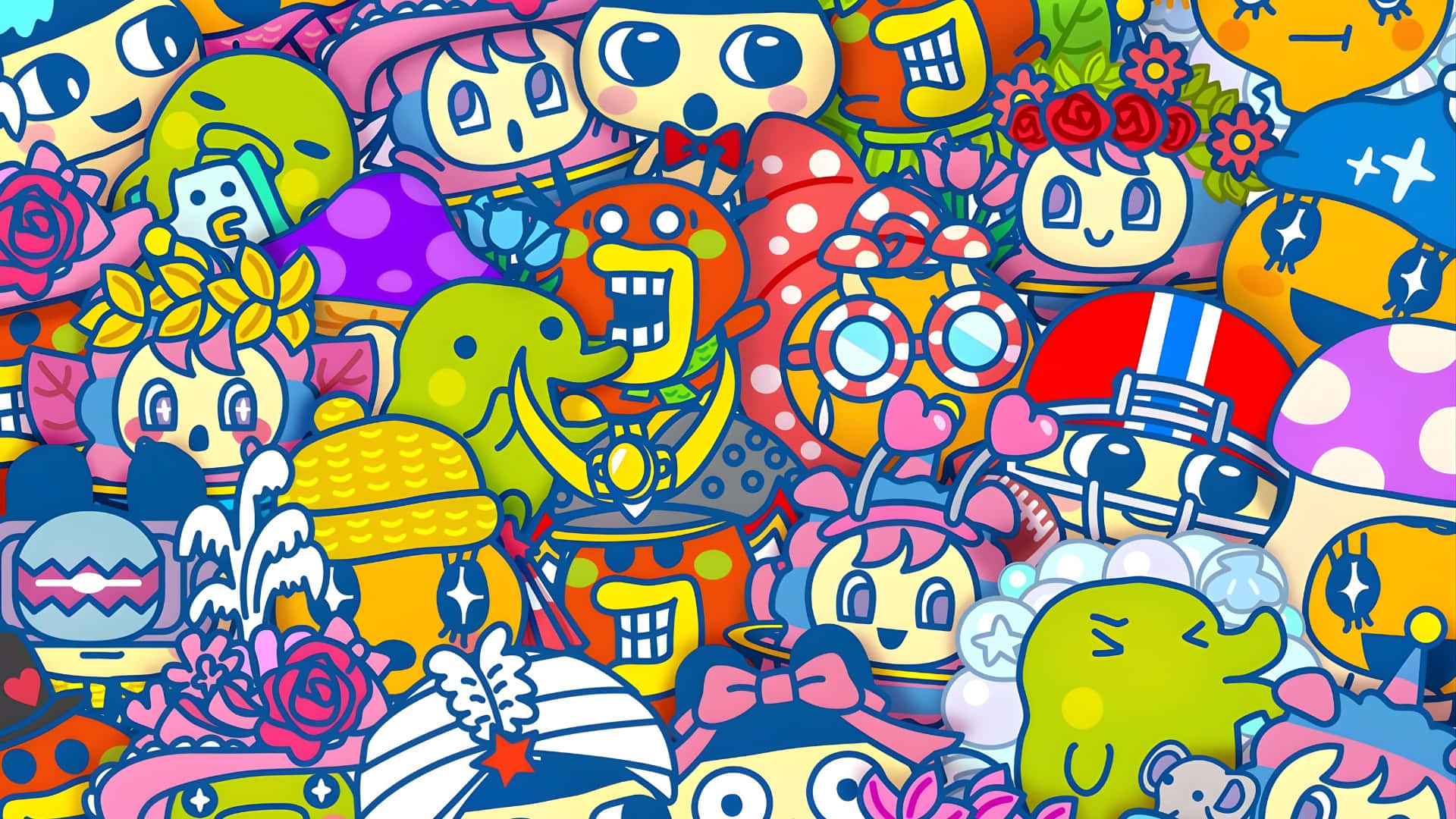 Tamagotchi Characters Collage Wallpaper