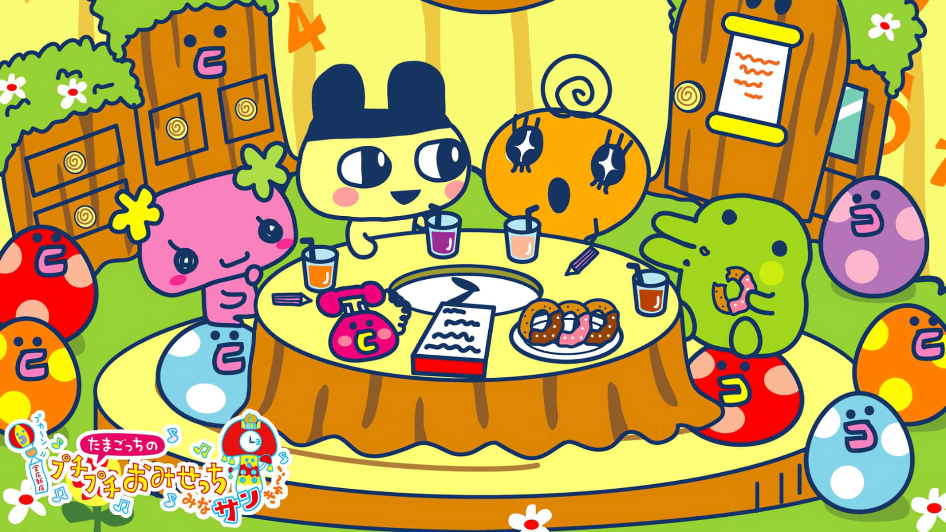Tamagotchi Characters Gathering Wallpaper