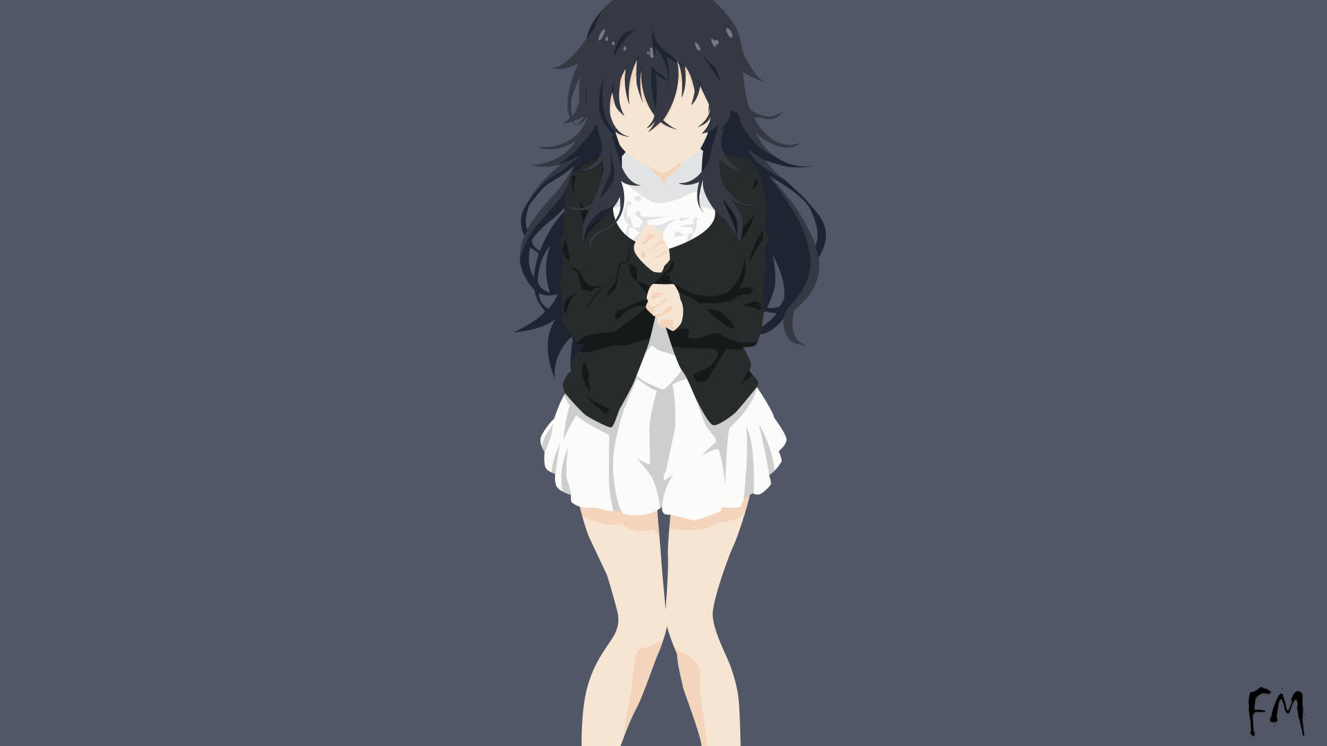 A Girl In A White Dress And Black Jacket Wallpaper