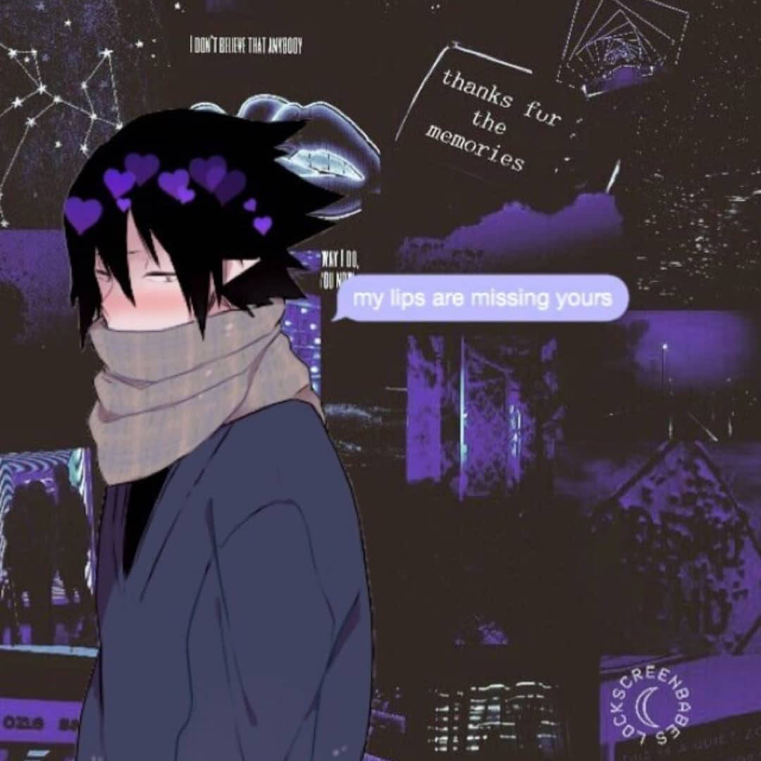 A Boy With Purple Hair And A Scarf Wallpaper