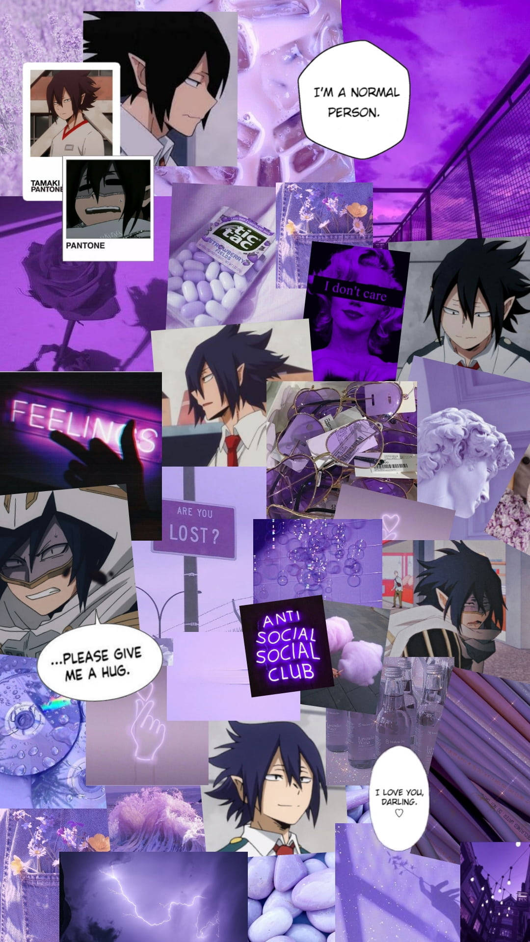 Tamaki Amajiki Purple Anime Aesthetic Wallpaper