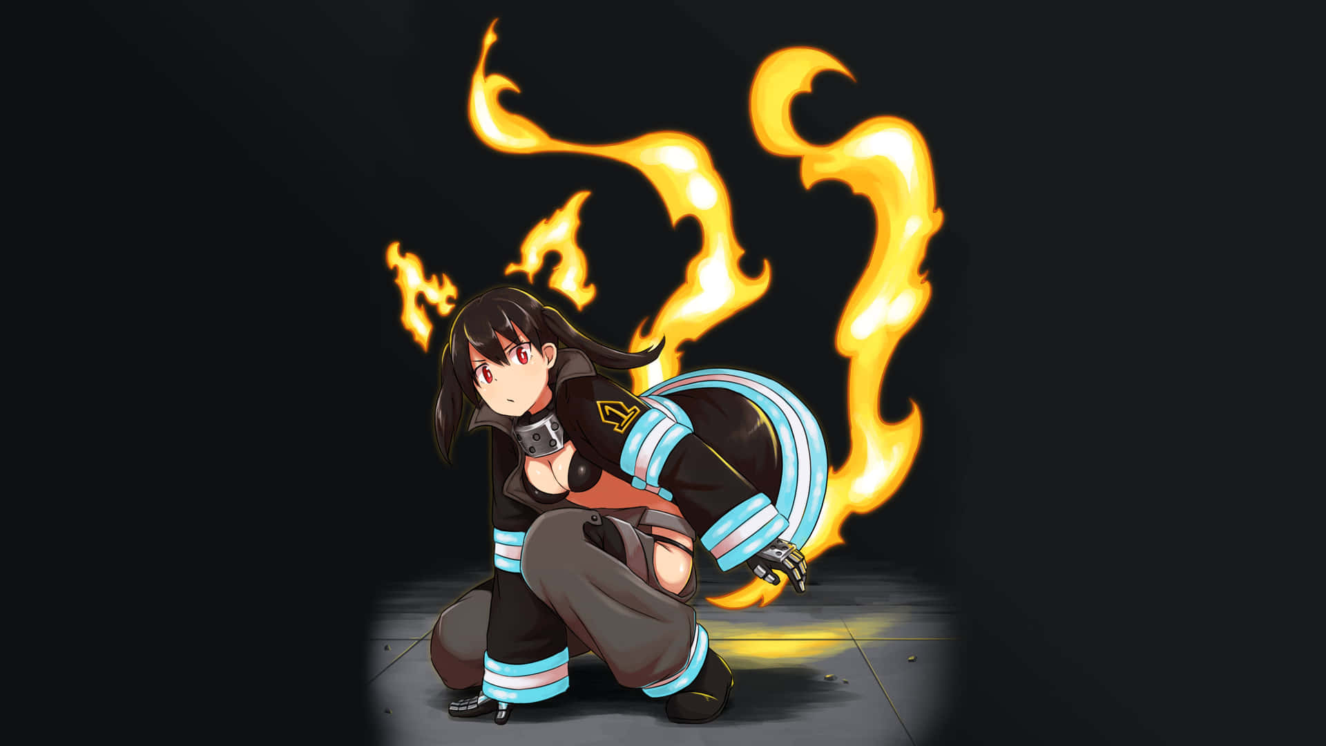 A Girl With A Flame On Her Back Wallpaper