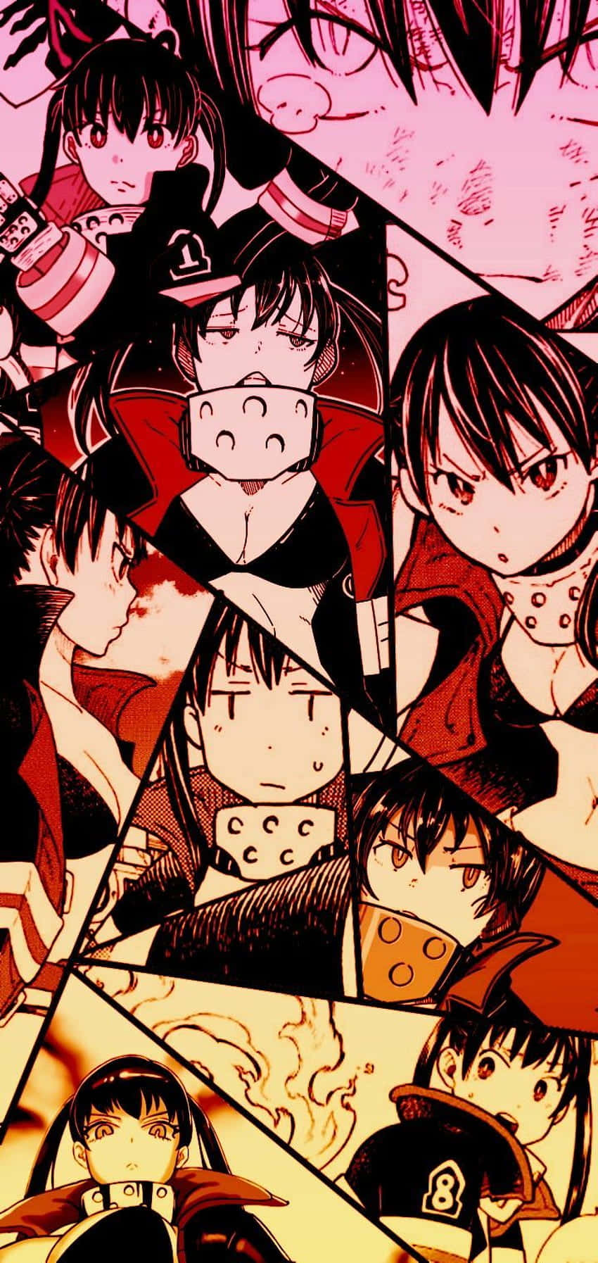 Tamaki Fire Force Manga Collage Wallpaper
