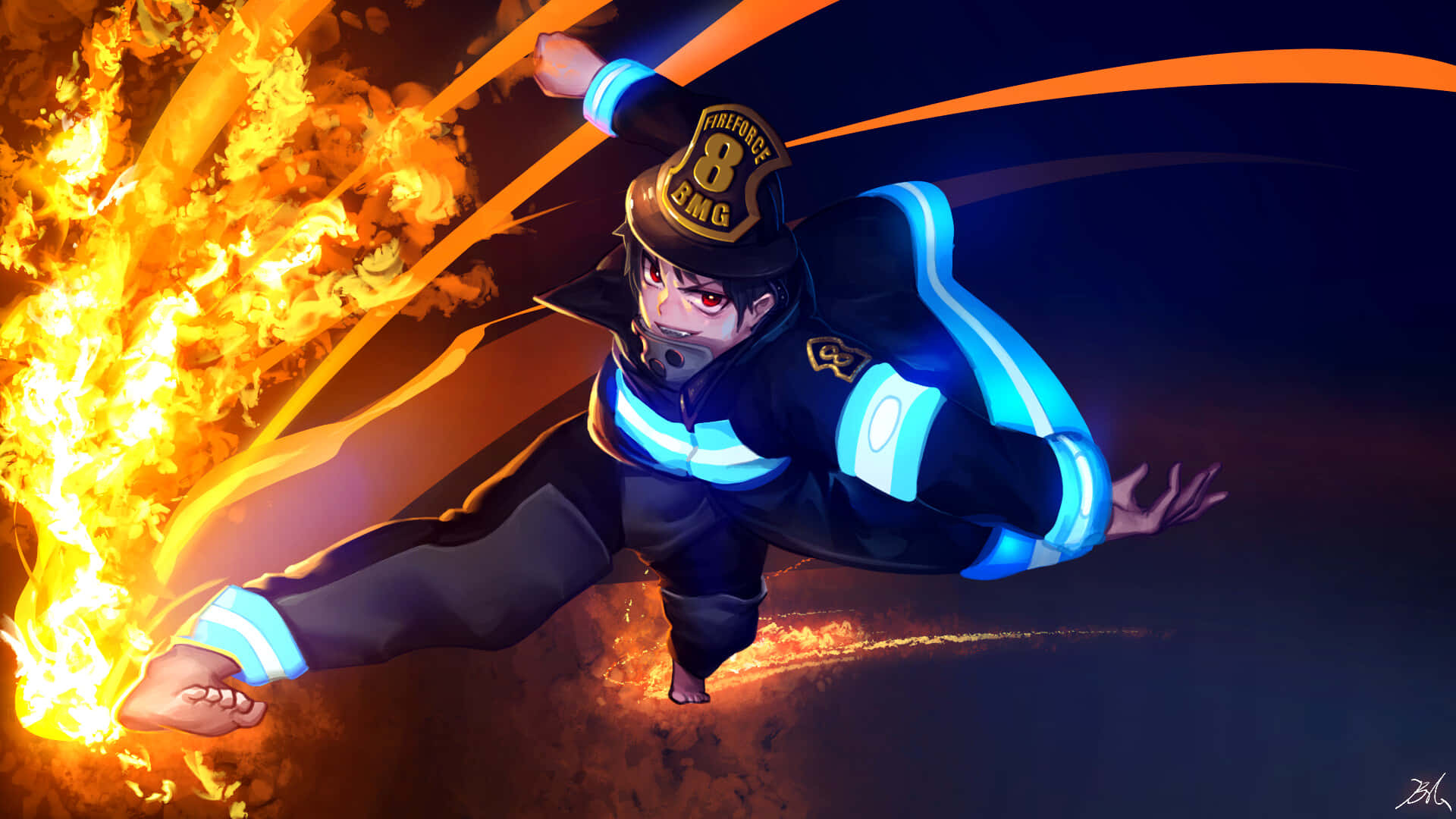 Tamaki Fire Force Team Members Are Fully Equipped to Fight the Infernal Menace Wallpaper