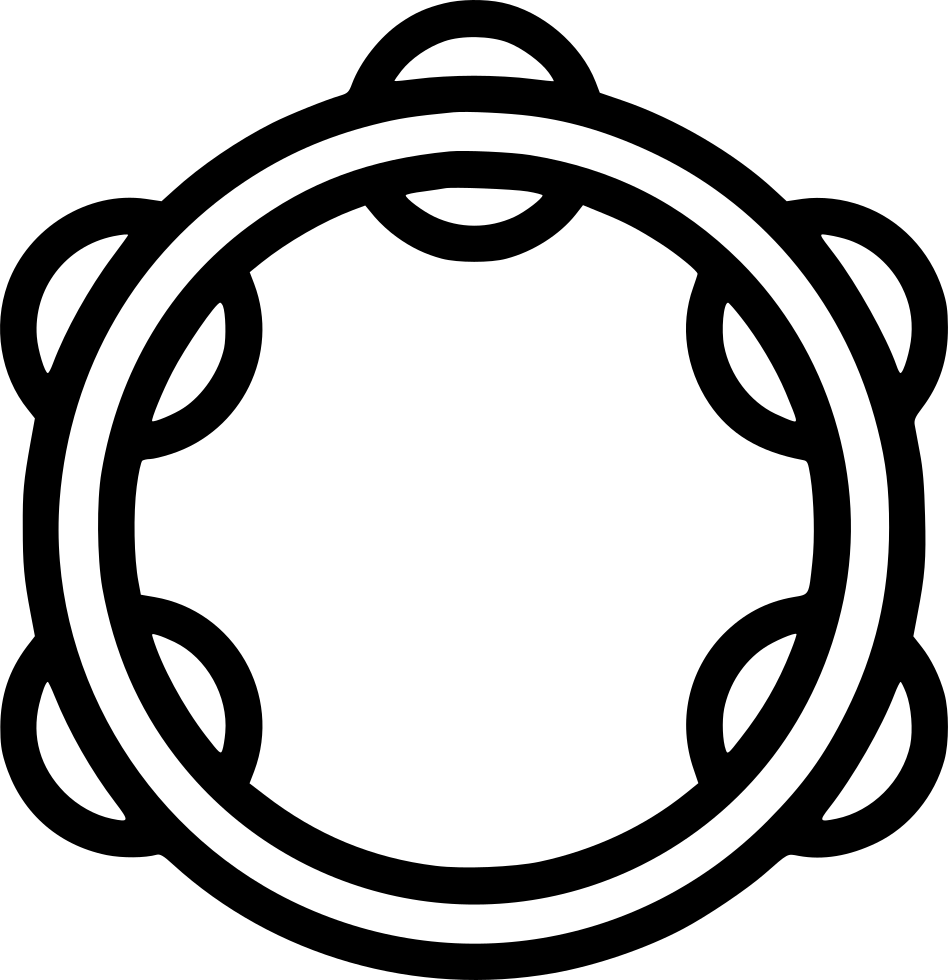 Tambourine Outline Graphic PNG