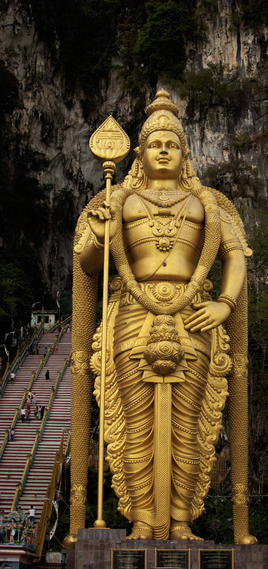 Tamil God Murugan Statua A Corpo Intero Sfondo