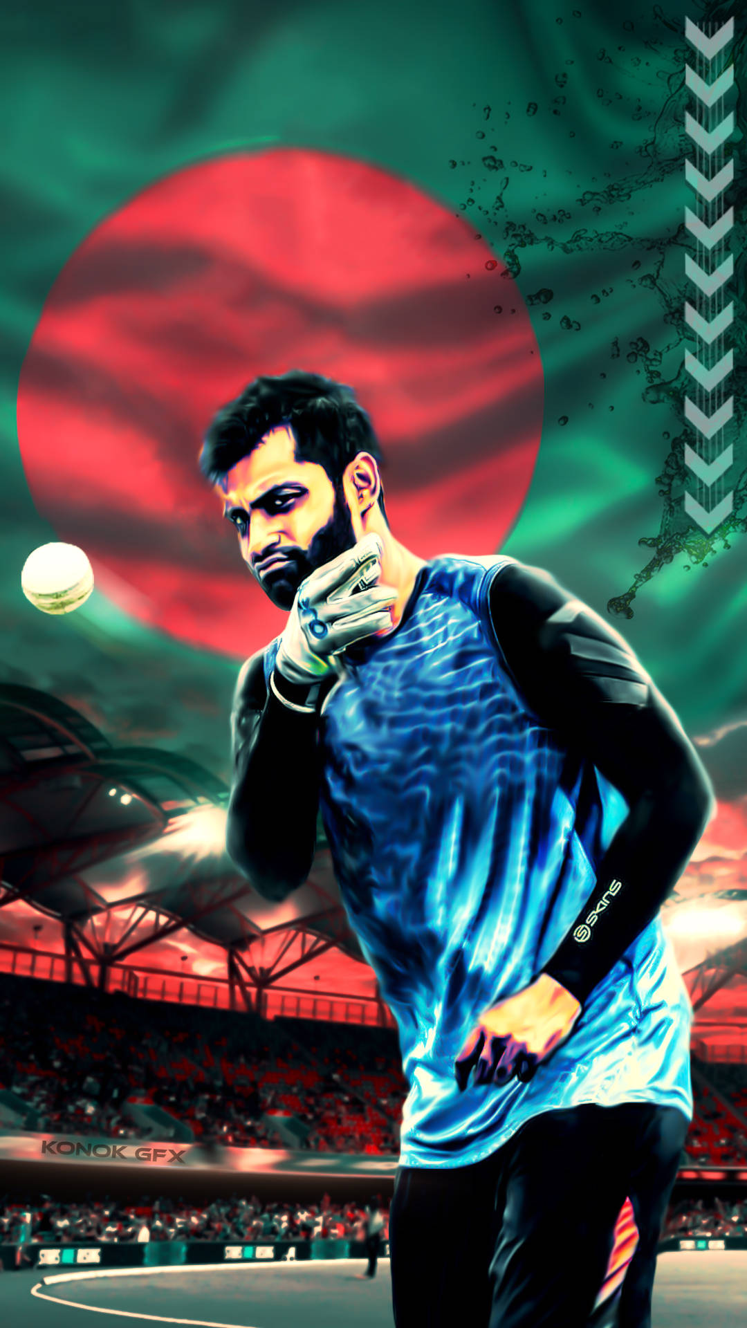 Tamim Iqbal Striking The Cricket Ball With Power Wallpaper