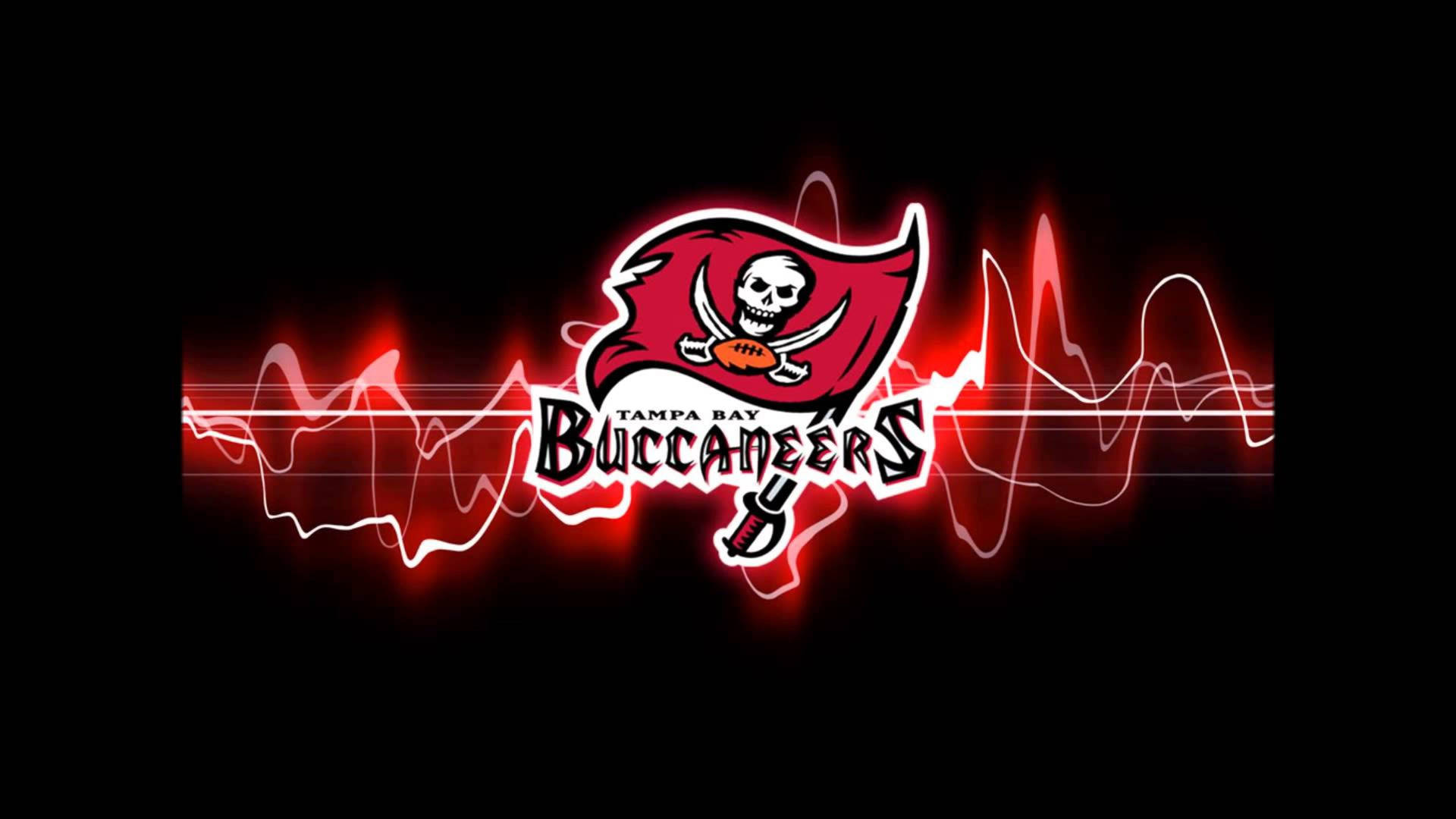 Tampa Bay Buccaneers Neon Waves Logo Wallpaper