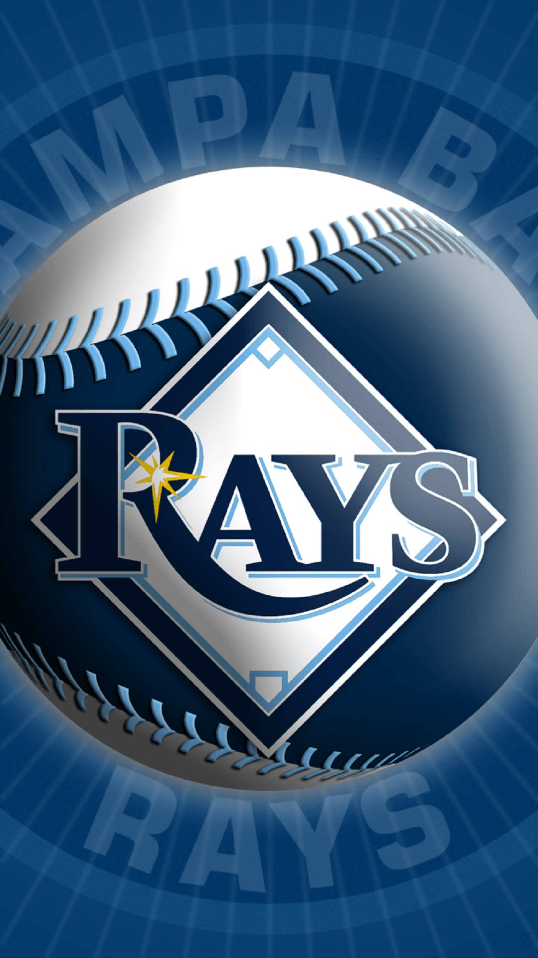 Símbolode Tampa Bay Rays En El Béisbol. Fondo de pantalla